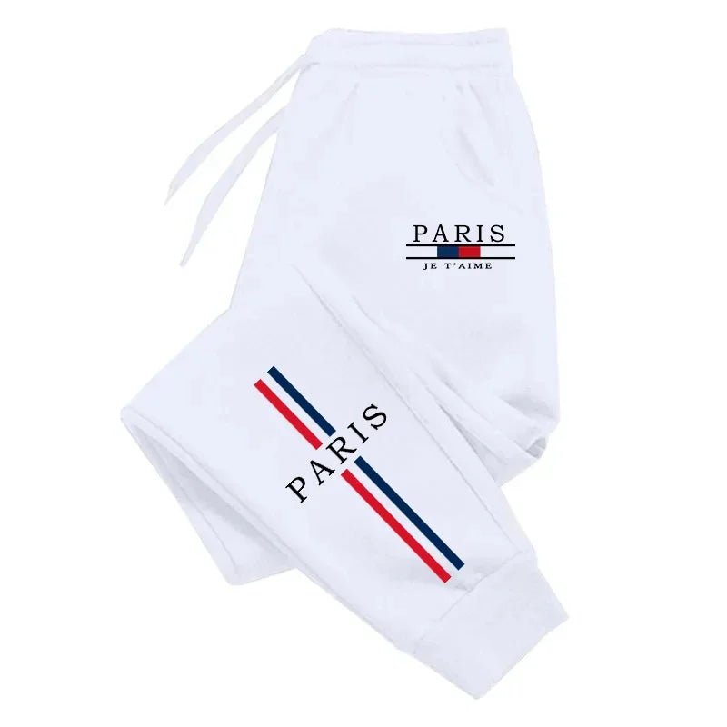 Men's Four Season Casual Sports Jogging Pants Male Urban Fashion Trousers High Quality Paris Printed Home Outdoor Sweatpants.
