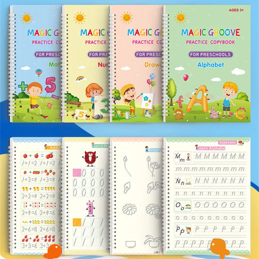 Reusable Magic Copybook Drawing Toys for Children Montessori Pen Control Training Writing Sticker Learning Educational Toy Kids.
