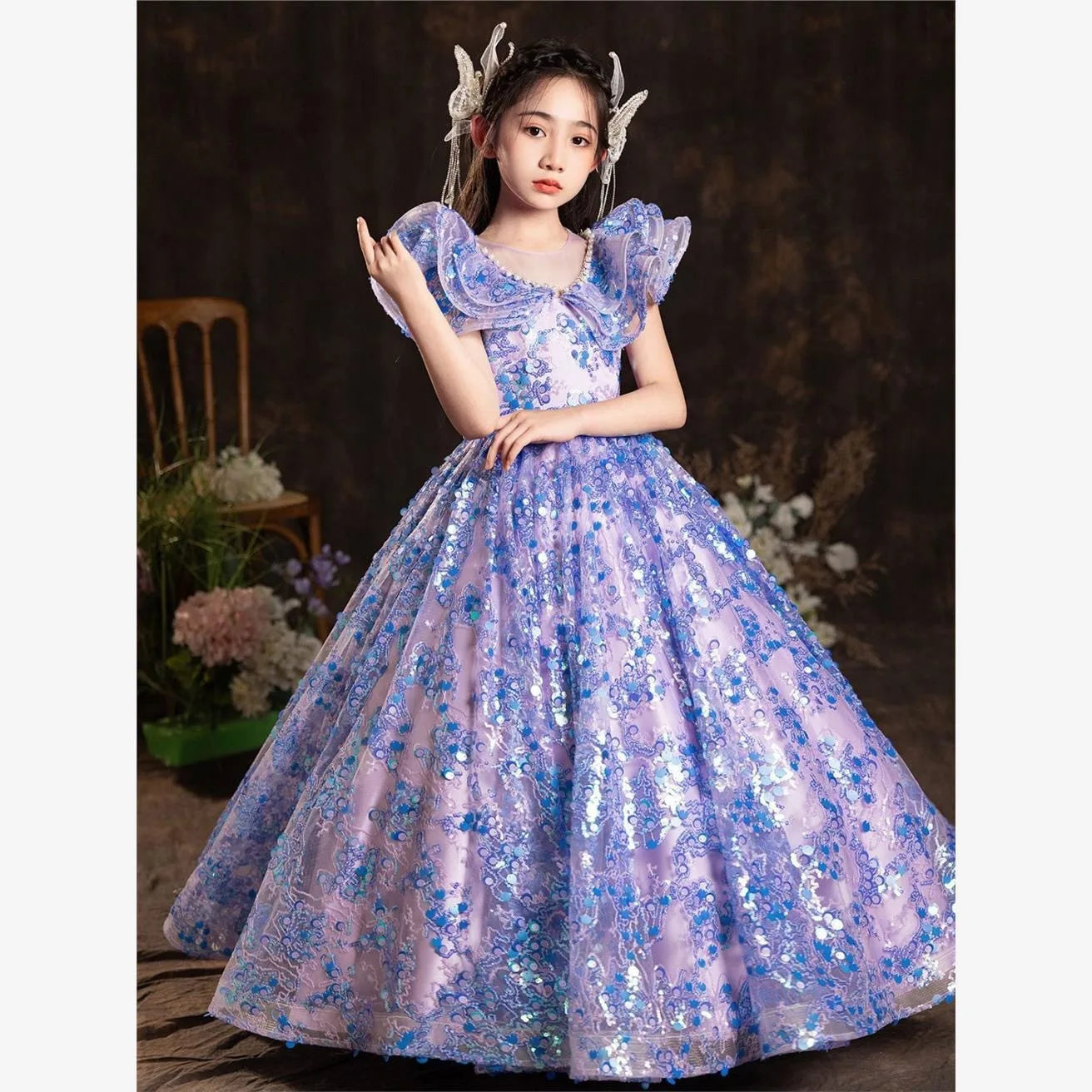 Elegante Mädchen Prinzessin Geburtstag Party Blumenmädchen Hochzeit Schönheit Kleid Kinder Leistung Weiß Rosa Tutu für formelle Anlässe