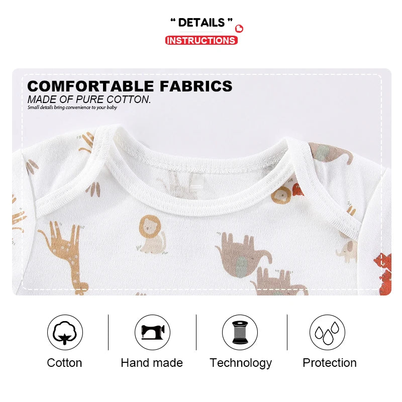 5 Teile/los Vier Jahreszeiten Mode Cartoon Kurzarm Baby Junge Mädchen Bodys Weiche Neugeborenen Onesies Kleidung