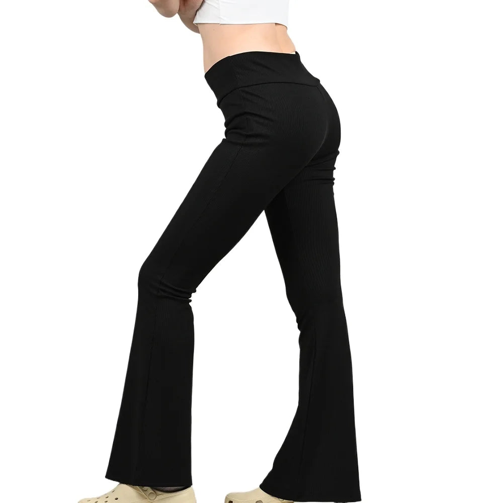 Frauen Flare Leggings Yoga Hosen Famale Hohe Taille Fitness Hosen Mädchen Schlaghosen Yoga Hosen Stretch Gym Casual Sport S-XL