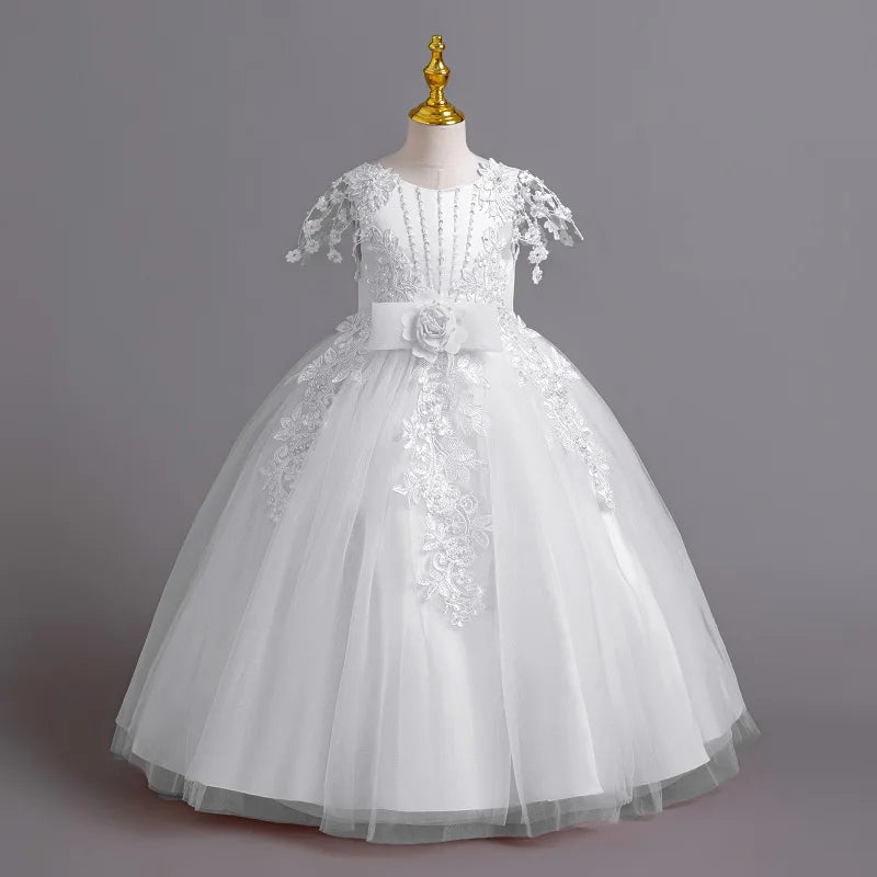 Prinzessin Mädchen Kommunion Geburtstags feier Tanz Leistung Pailletten schwarz Kleid Mädchen Hochzeit Brautjungfer Party Langarm Kleid