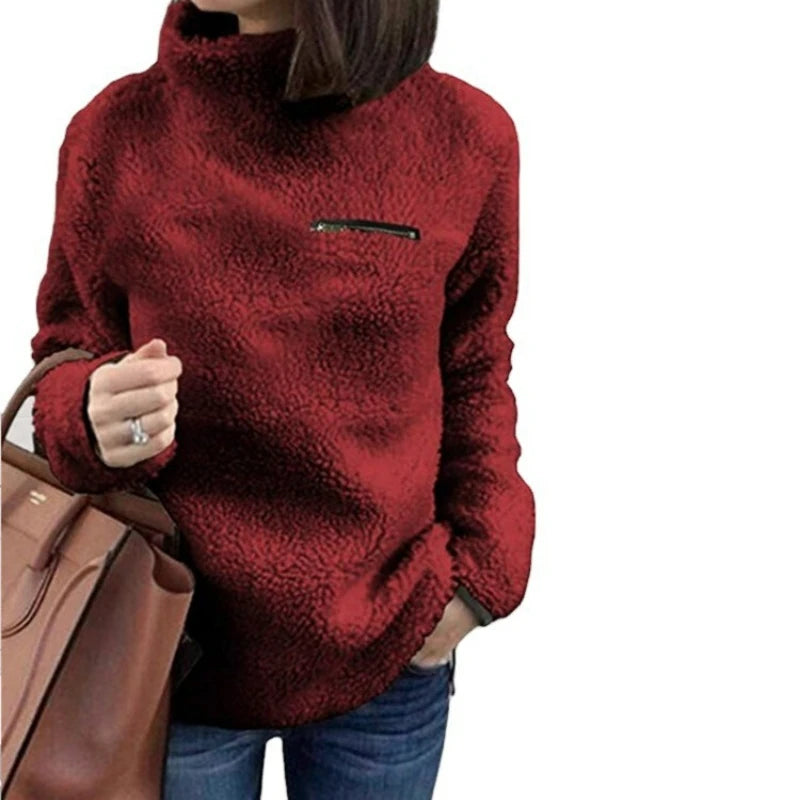 Winter Super Weich und Bequem Einfarbig Rollkragen Pullover frauen Pullover Fashion Zipper Sexy Top Damen Hipster Kleidung
