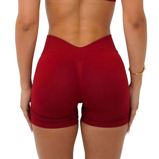 Short Gym Woman V Waist High Waist Fitness Training Yoga Clothing Running Butt Lifting Workout Leggings Cycling Sports Shorts.