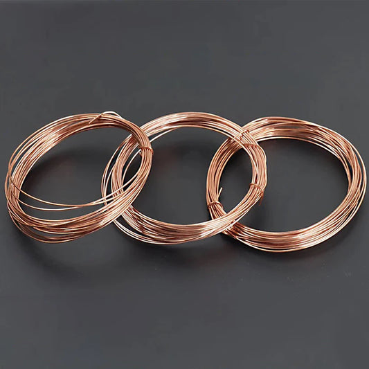 10M T2 Pure Copper Wire Round Coil Conductive Bare Copper Cable Wires for Electric Wire DIY Craft 0.3/0.5/0.8/1/1.2mm.