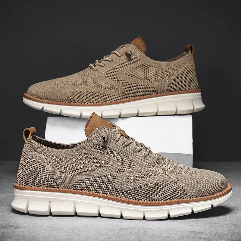 Herren-Freizeitschuhe, klassische, atmungsaktive Brogue-Flats, dämpfende Farbblock-Design-Kleiderschuhe, vielseitige Turnschuhe, leicht