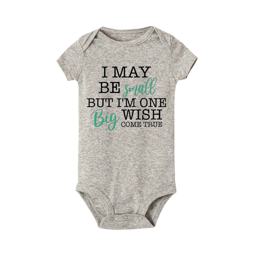 I May Be Amall But I'm One Big Wish Come Ture Baby Strampler Neugeborenen Body Kurzarm Overall IVF Success NICU Babykleidung