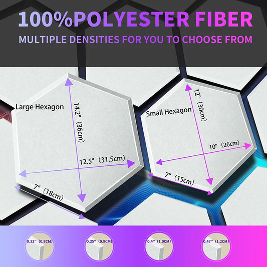 TOUO High Density Acoustic Panel 12pcs Soundproofing Panels Studio Acoustic Treatment Wall Sound Absorbing Bedroom Decoration