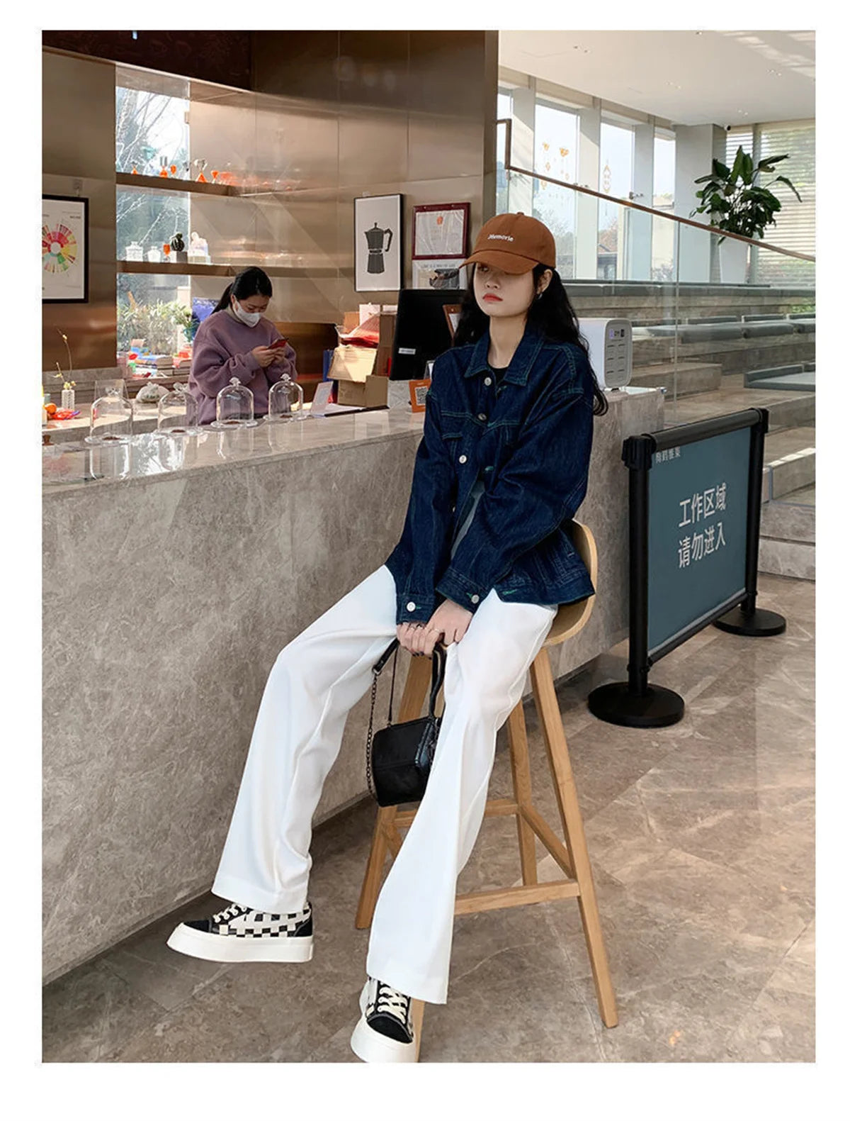 Fashion High Waist Wide Leg Pants Women Spring Fall Baggy Black Trouser Office Ladies Full Length Straight Suit Pant Outwear New.