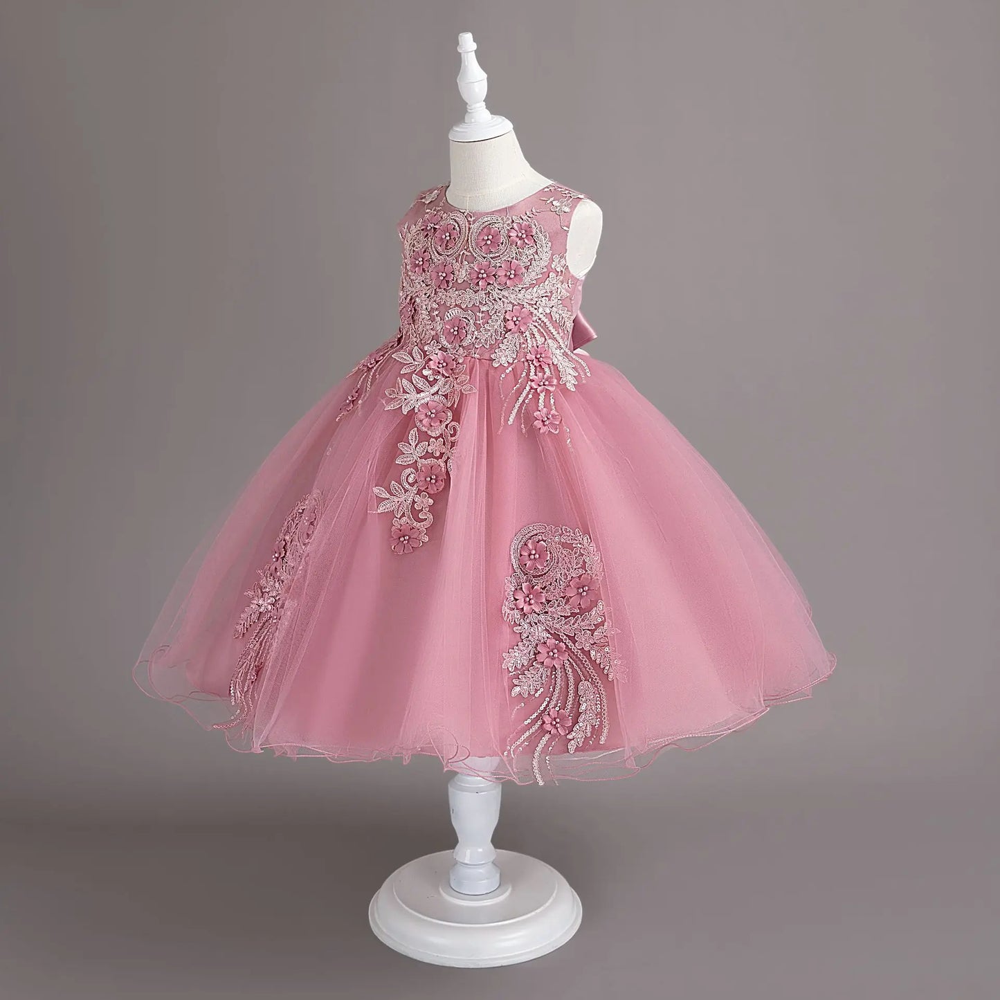 Neue Kinder kleid Spitze Blume Hochzeits kleid weibliche Klavier Performance Kleid Halloween Leistung kurze Mädchen Kleidung
