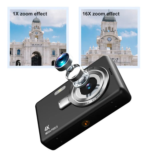 High Definition 6800W4K Pixel Digital Camera Video Recording Beauty Camera Student Camera CCD 16x Zoom with Wifi Compact.