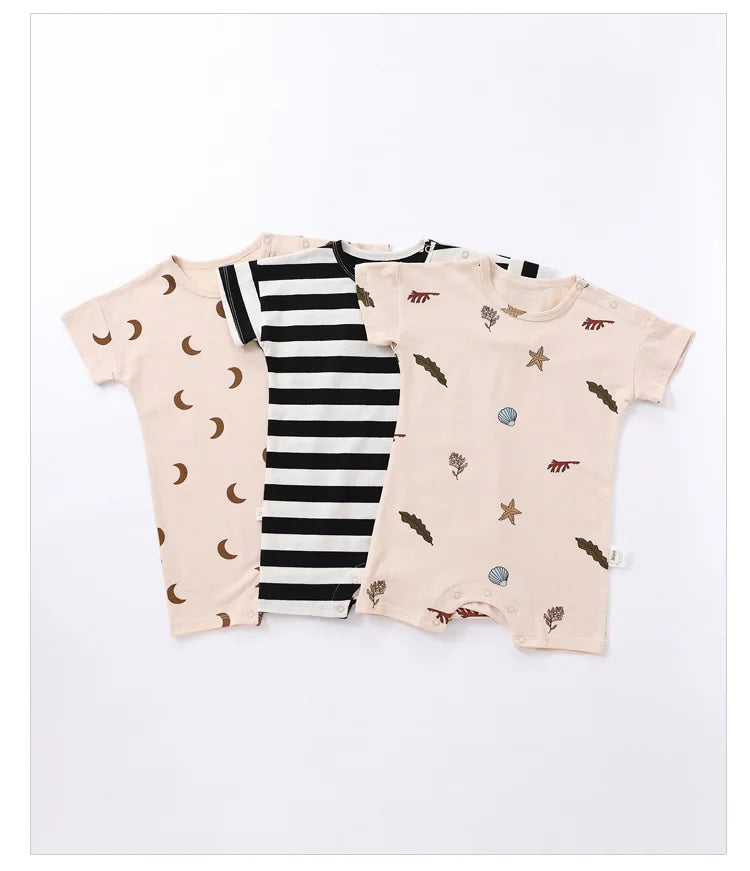0-24M Newborn Kid Baby Jungen Mädchen Kleidung Drucken Baumwolle Romper Nette Süß Einem Stück Overall Sommer Neue geboren Outfit