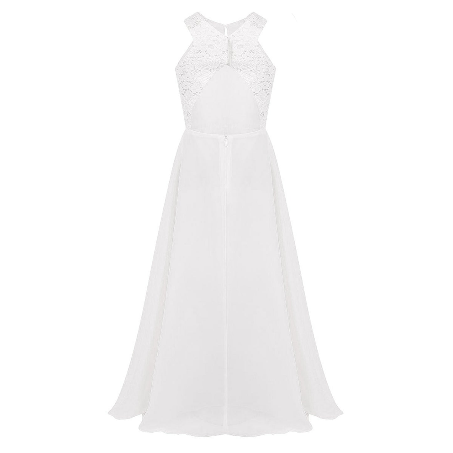 Sommer Mode Blume Mädchen Kleid Hochzeit Geburtstag Party Kinder Lange Kleid Vestido Elegante Halter Neck Floral Spitze Prinzessin Kleid