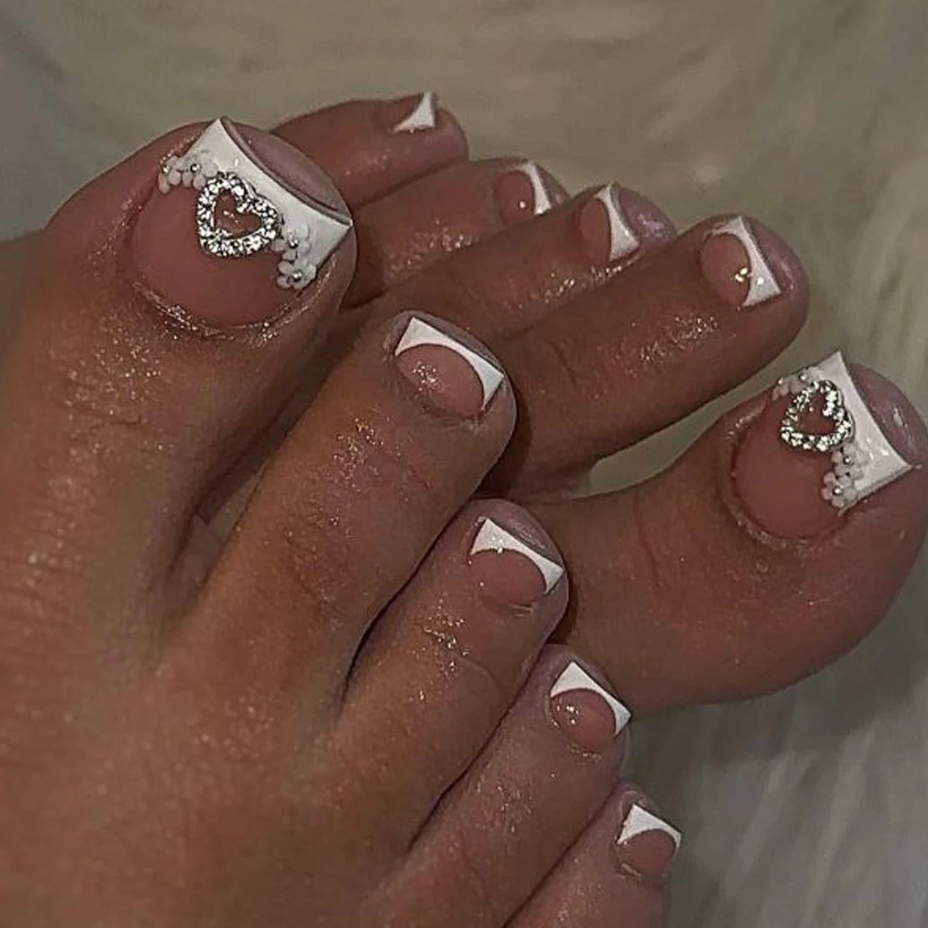 24 PCS Red/White/Black/Yellow/Wine Red Toenails Fake Toe Nails Natural -Solid Color Square Press on Toenails Short