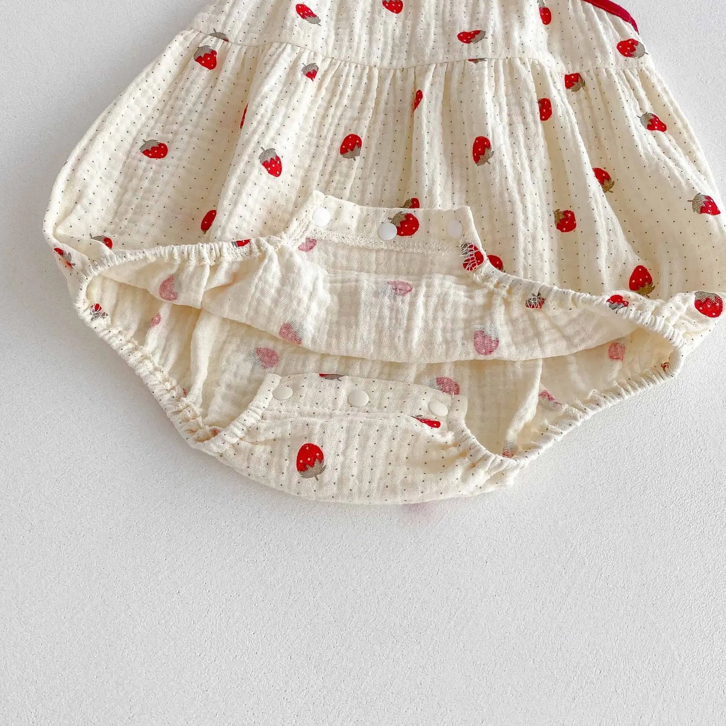 0-2Y Sommer Baby Mädchen Kleidung Erdbeere Druck Infant Mädchen Bodysuit Kleinkind Leibchen Ein Stück