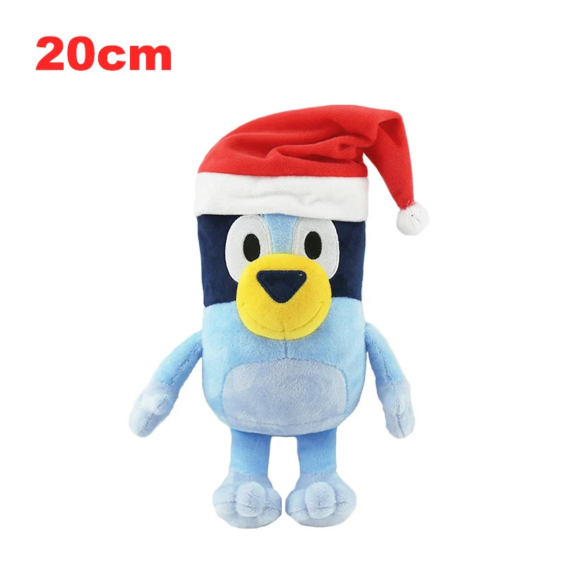 20/30CM Bluey Bingo Plush Dolls Cute Cartoon Christmas Hat And Shining Star Eye Anime Figure Stuffed Toys Birthday Gift For Kids