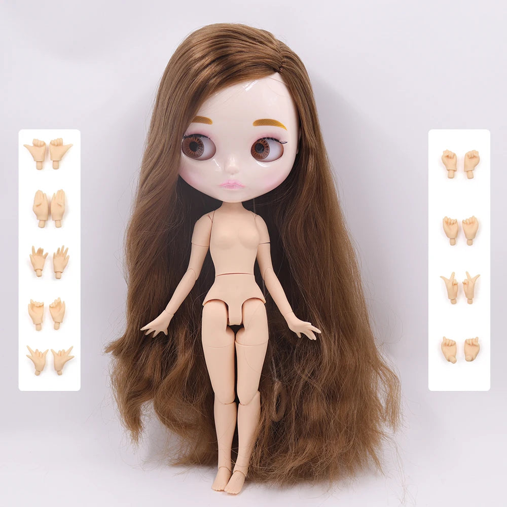 ICY DBS Blyth Doll 1/6 Joint Body 30CM BJD toys Natural shiny face with extra hands AB DIY Fashion Dolls girl gift