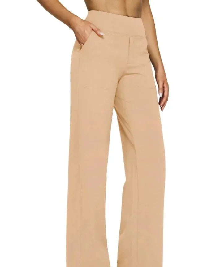 Lässige, lockere Hose mit geradem Bein für Damen, Sommer, Neuankömmling 2024, Taschendetail, bequeme Passform, lange Hose, modisch