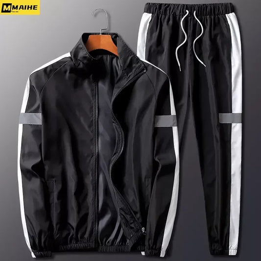 2Pcs Men Tracksuit Hoodie Tops Joggers Pants Tracksuit Set Male Running Jogging Sportswear Hooded Pants Mens Sweat Suit 2024.