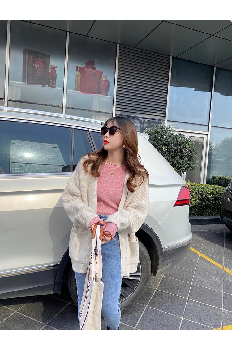 2025Oansatz Rippen Langarm Koreanische Dünne Weibliche Pullover Frauen Pullover Stricken Weiche Jumper Tops Geraffte Herbst Winter Tops