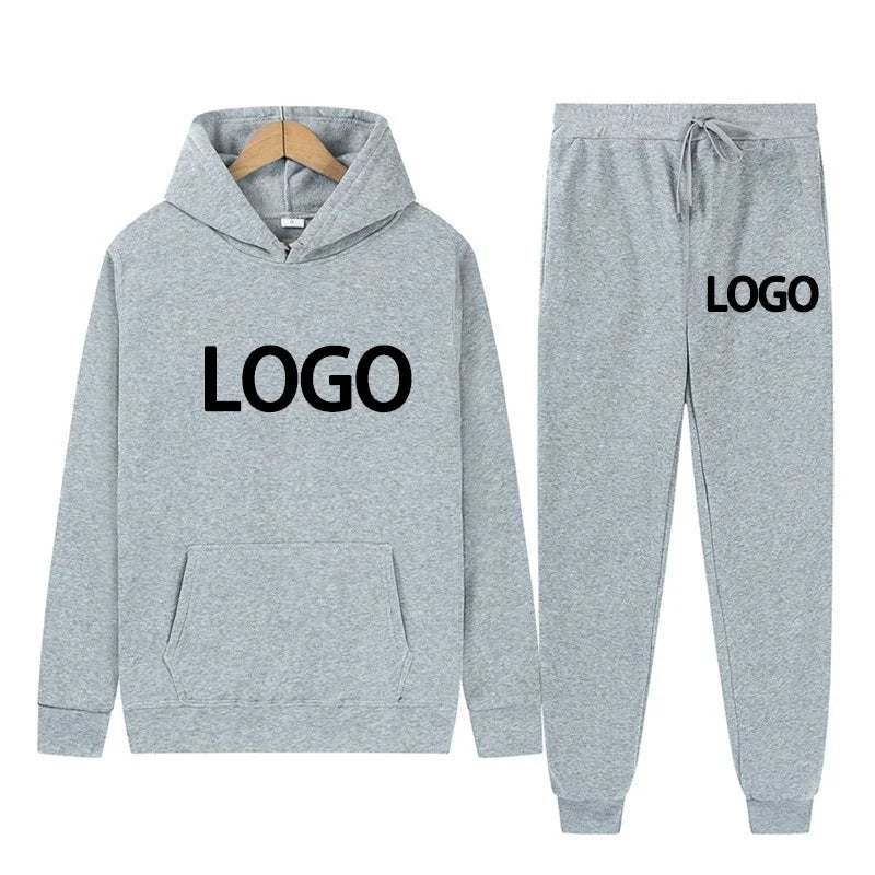 Maßgeschneiderter bedruckter Herren- und Damen-Trainingsanzug mit Kapuze, Sweatshirts und Jogginghose, hochwertiger Unisex-Anzug für den Alltag, lässig, Sport, Hoodies