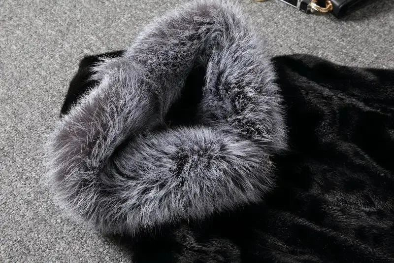 Mit kapuze Lose Faux Pelz Jacke Frauen Dicke Herbst Winter Koreanische Maxi Mantel Lange Warme Luxus Pelz Parkas Bontjas Pelzigen Oberbekleidung