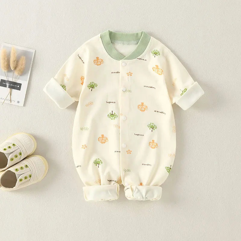 Baby-Body, Baumwolle, bedruckt, langärmelig, für Jungen und Mädchen, für Kleinkinder, Komfort, Creeper, Einteiler, Frühling und Herbst
