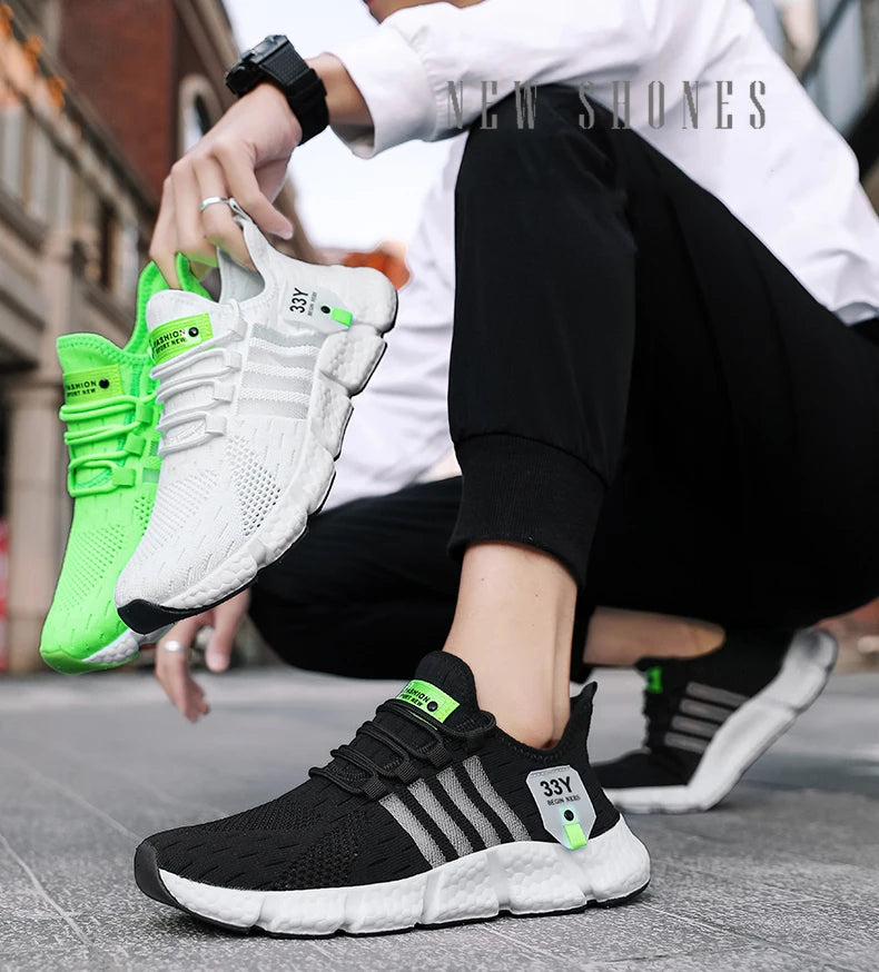 Atmungsaktives Mesh Männer Schuhe Trendy Leichte Fuß Wohnungen Plus Größe Männliche Tennis Turnschuhe Laufen Outdoor Fitness Schuhe 2024