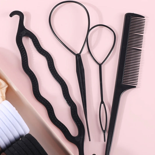 1109pcs Women Dark Hair Accessories Set Elastic Seamless Ponytail Scrunchies Small Rubber Bands Fashion Hair Ties Headbands.