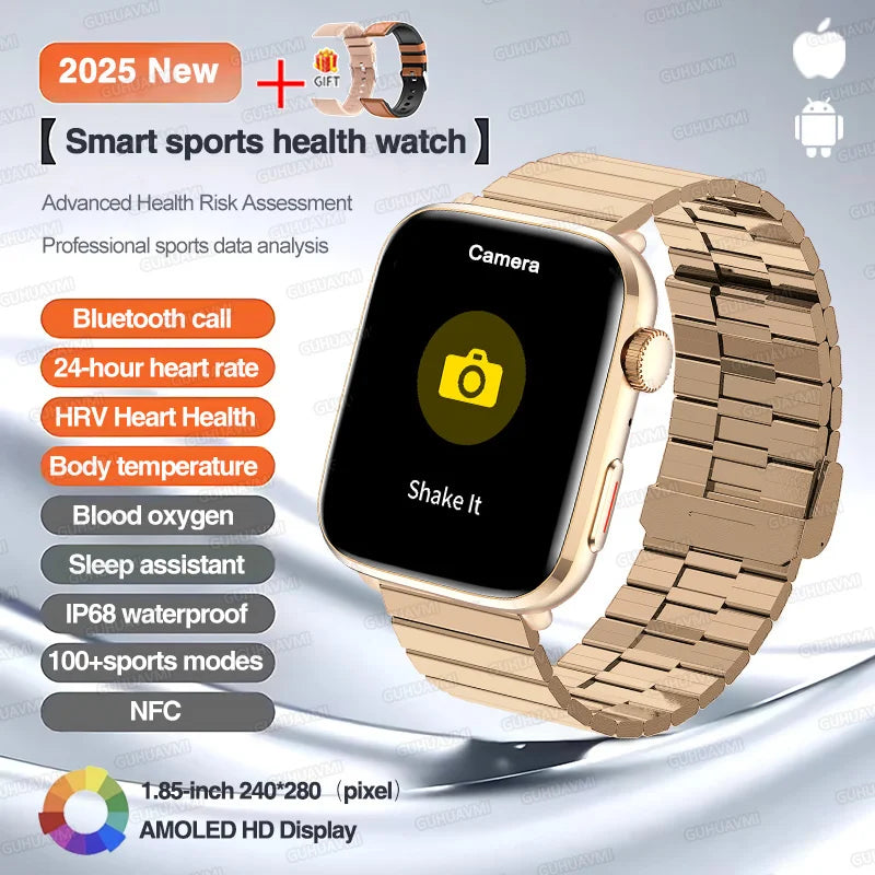 2025 New Iatrology Grade Smart Watch Women Blood pressure Blood oxygen Fat Heart Rate Menstrual Tracking BT Call Bracelet Ladies