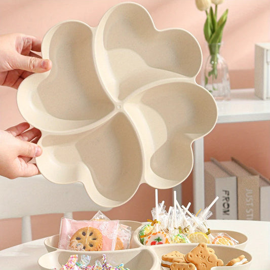 Heart Shaped Fruit Platter Creative Plates Food Storage Box Dried Fruit Nut Salads Snack Divided Candy Dessert Tray Container.