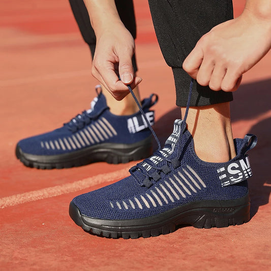 new Shoes for Man Summer Walking Comfort Platform Sneakers Mesh Fashion Design Breathable Travel Training Jogging Shoes 36-46.