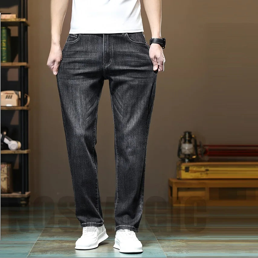 190 cm 200 cm hohe Jeans für Herren, gerade, normale Passform, Denim-Hose, männlich, Teeneeger, Stretch, extra lang, Länge 110, 115 cm, 120 cm, verlängert