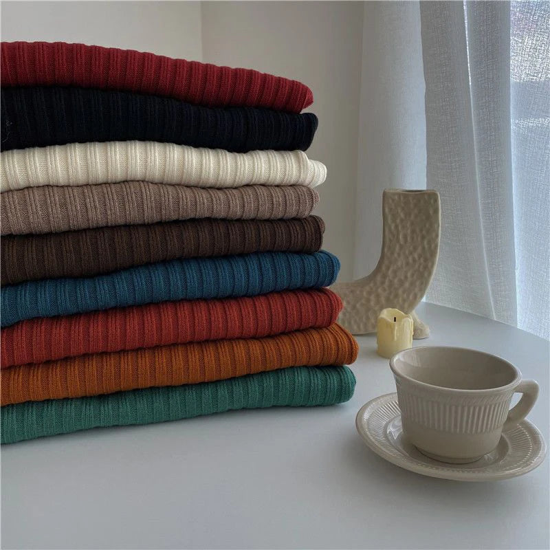 Rollkragen Gestrickte Pullover Frauen Herbst Winter Mode Lose Lange Hülse Alle Spiel Pullover Pullover Solide Büro Dame Jumper
