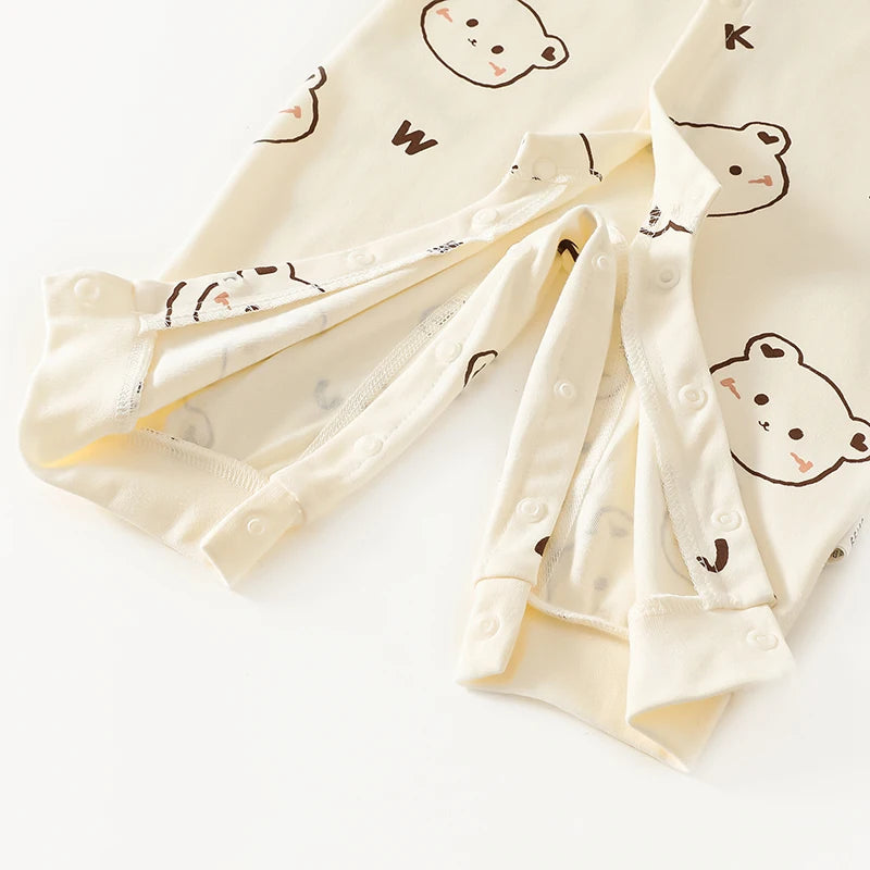 0-2Y Reine Baumwolle Langarm Neugeborenen Baby Strampler Haut-freundliche Einteilige Windel Overall Unterwäsche Infant Cartoon Homewear