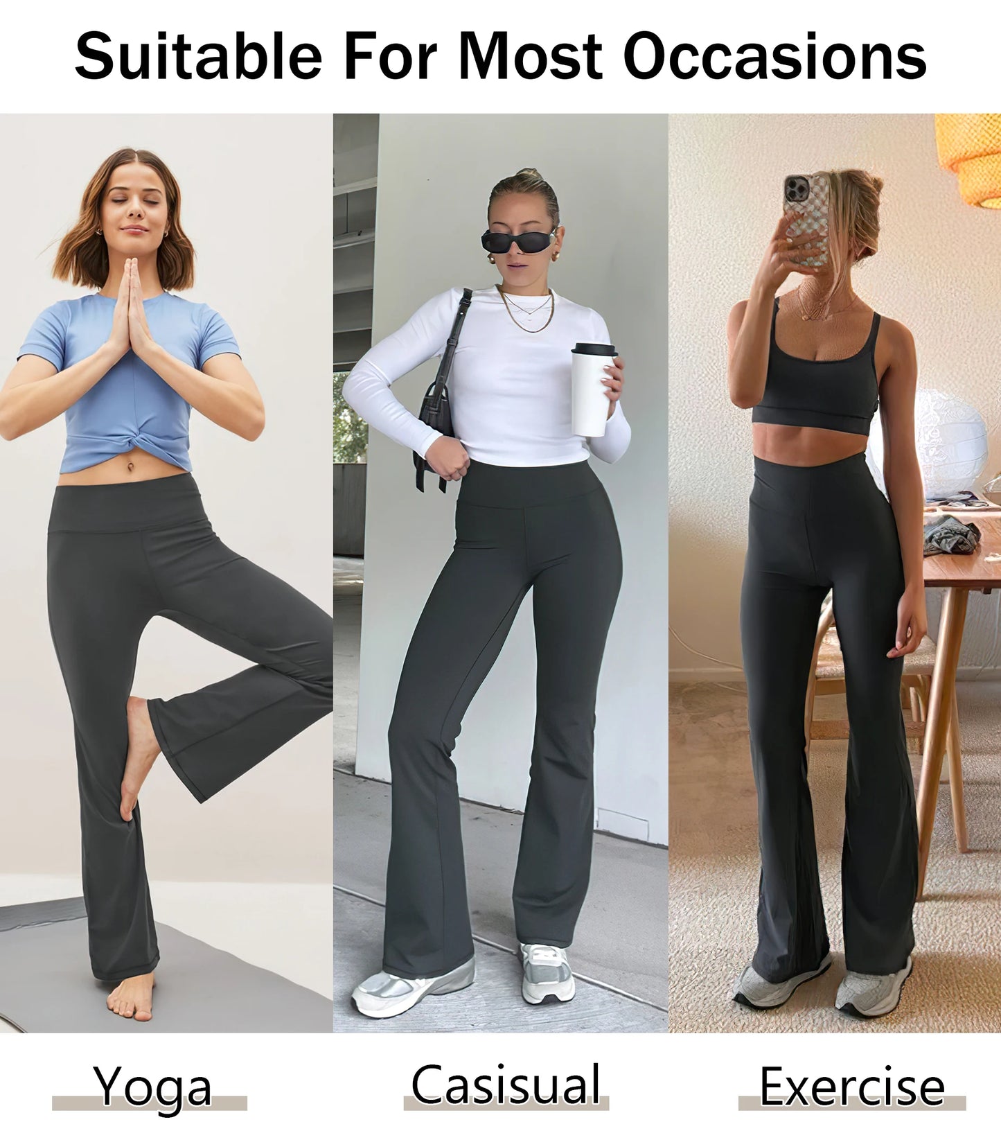 Damen-Leggings mit ausgestellten Taschen, weiche Yoga-Hose im Cargo-Stil, hohe Taille, schmale Hose, Fitness- und Bodybuilding-Sportbekleidung