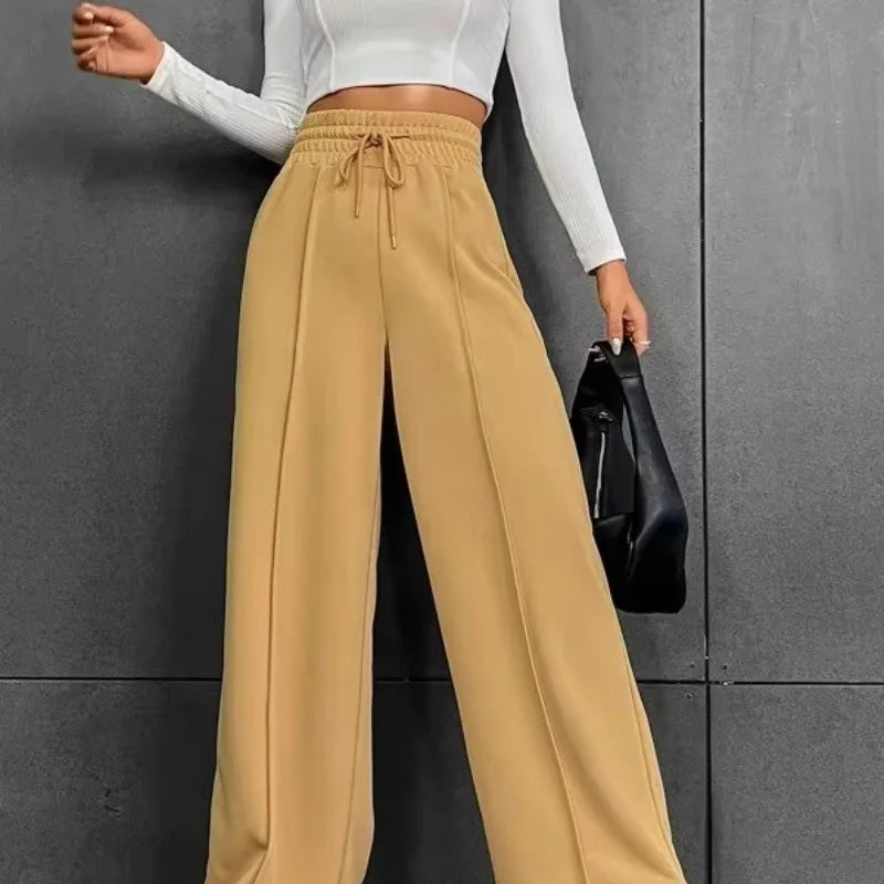 Sporthose für Damen im Herbst 2025, neue locker sitzende Hygienehose mit geradem Schlauch, Hose mit weitem Bein, Freizeithose für den Outdoor-Tanz