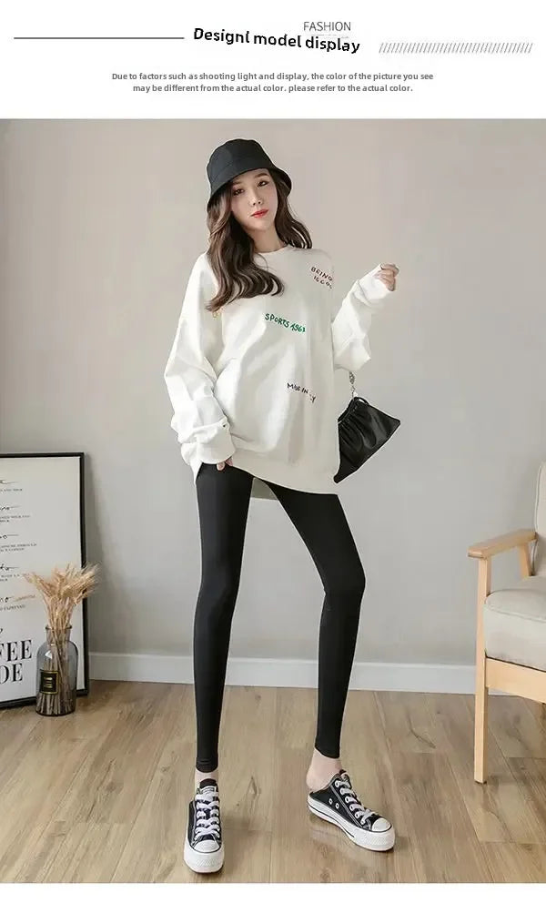 Hoch taillierte, dünne Leggings aus Modal-Baumwolle, Übergröße, Sicherheitshose, elastische Oberbekleidung, Leggings mit mittlerer Taille für Damen
