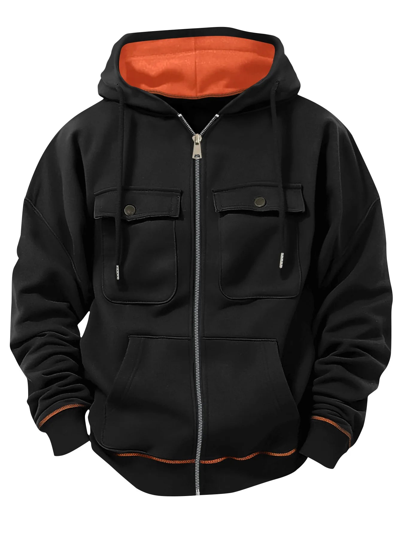 Autumn Winter Men's Fleece Warm Hooded Sweatshirt.