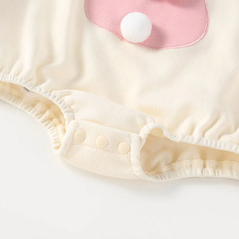 2024 Sommer Baby Mädchen Kleidung niedlichen Hasen falsch zweiteiligen Bodysuit Kleinkind Streifen Patchwork einteilige Kleidung