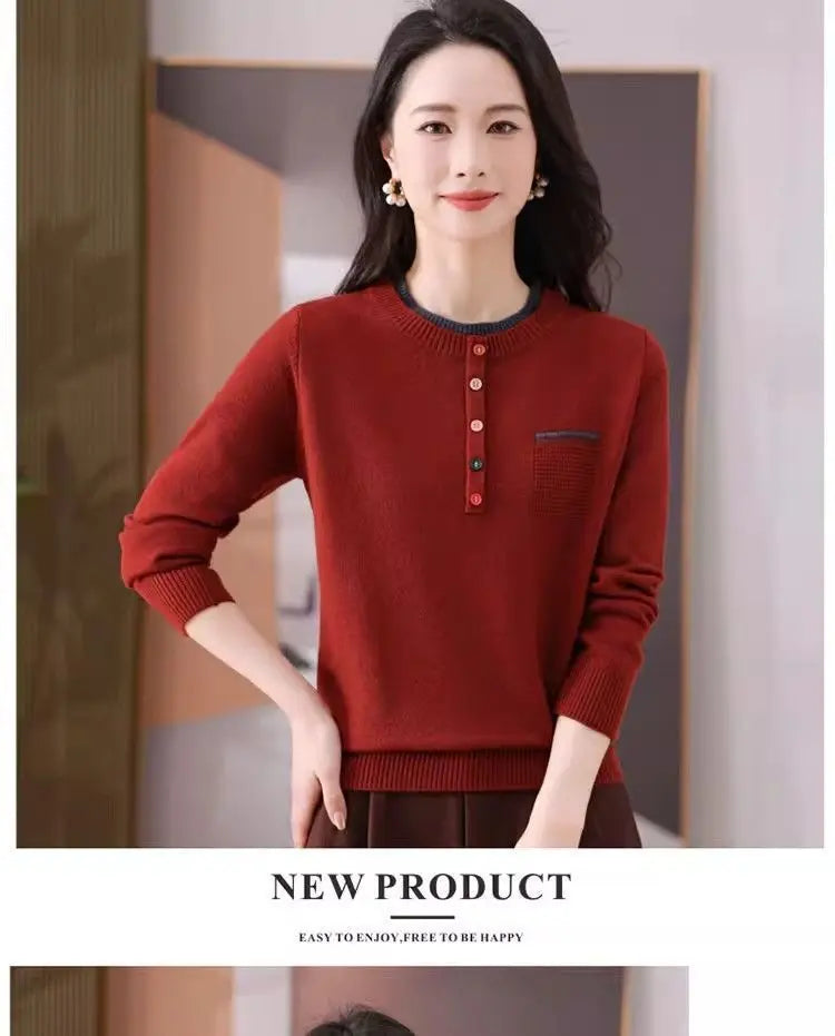Frauen Kleidung Lose Mode Pullover Herbst/Winter Warme Elegante Gestrickte Langarm Pullover Dame Casual Oansatz Alle-spiel top