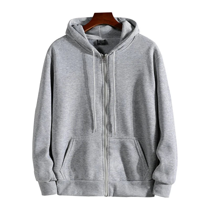 Reiß verschluss Hoodies Herbst Winter Herren neue Langarm Kapuze Sweatshirt Mode lässig männliche Outfit Sportswear Loose Fit Kleidung