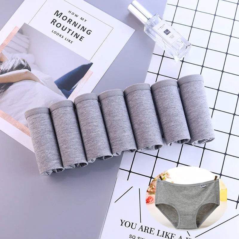 7Pcs/Lot Women's Panties Plus Size Underwear Cotton Briefs Girls Soft Pantys Female Intimates Underpant for Women Sexy Lingeries
