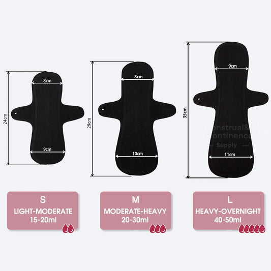 Eco-cotton Reusable Panty Liner Washable Soft Women's Menstrual Pad Sanitary High Absorbency Period Cloth Pads Breathable.