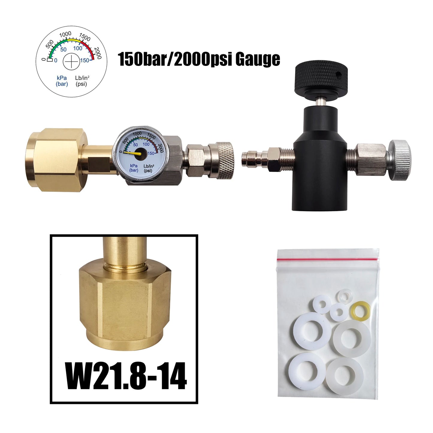 Brand New Filling Station Soda Water Maker Cylinder Tank Bottle CO2 Refill Adapter Connector W21.8-14 or G3/4 or CGA320.