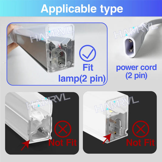 All Copper 2-Pin V/Y/L/T/I Connector for LED Lamp is Suitable for Bordered Hexagon Light Tube 110-240V.