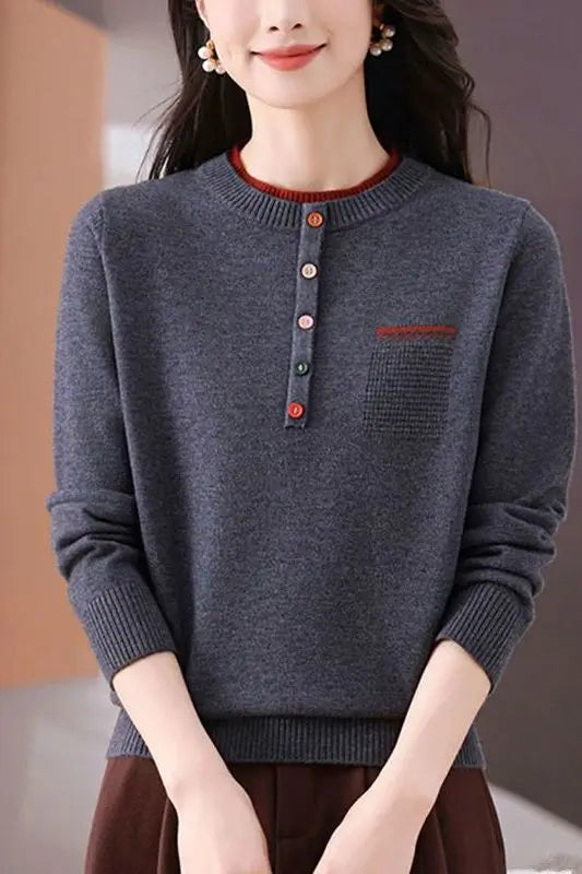 Frauen Kleidung Lose Mode Pullover Herbst/Winter Warme Elegante Gestrickte Langarm Pullover Dame Casual Oansatz Alle-spiel top