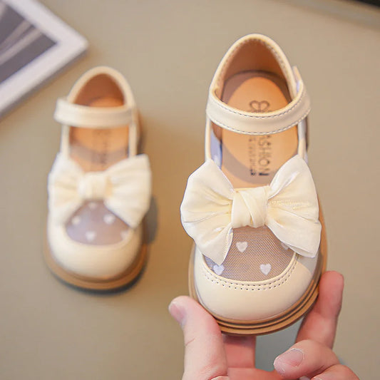 2024 Summer Fashionable Cute Round Toe Breathable Bow Sandals Comfortable Solid Color Casual Girls Lightweight Walking Shoes.