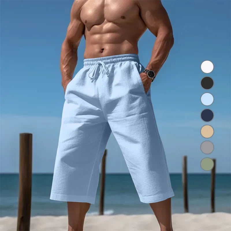 Grenzüberschreitende Sommer-lose und atmungsaktive Capri-Hose, Herrenmode, lässige, atmungsaktive Shorts, Jogginghose für Herren