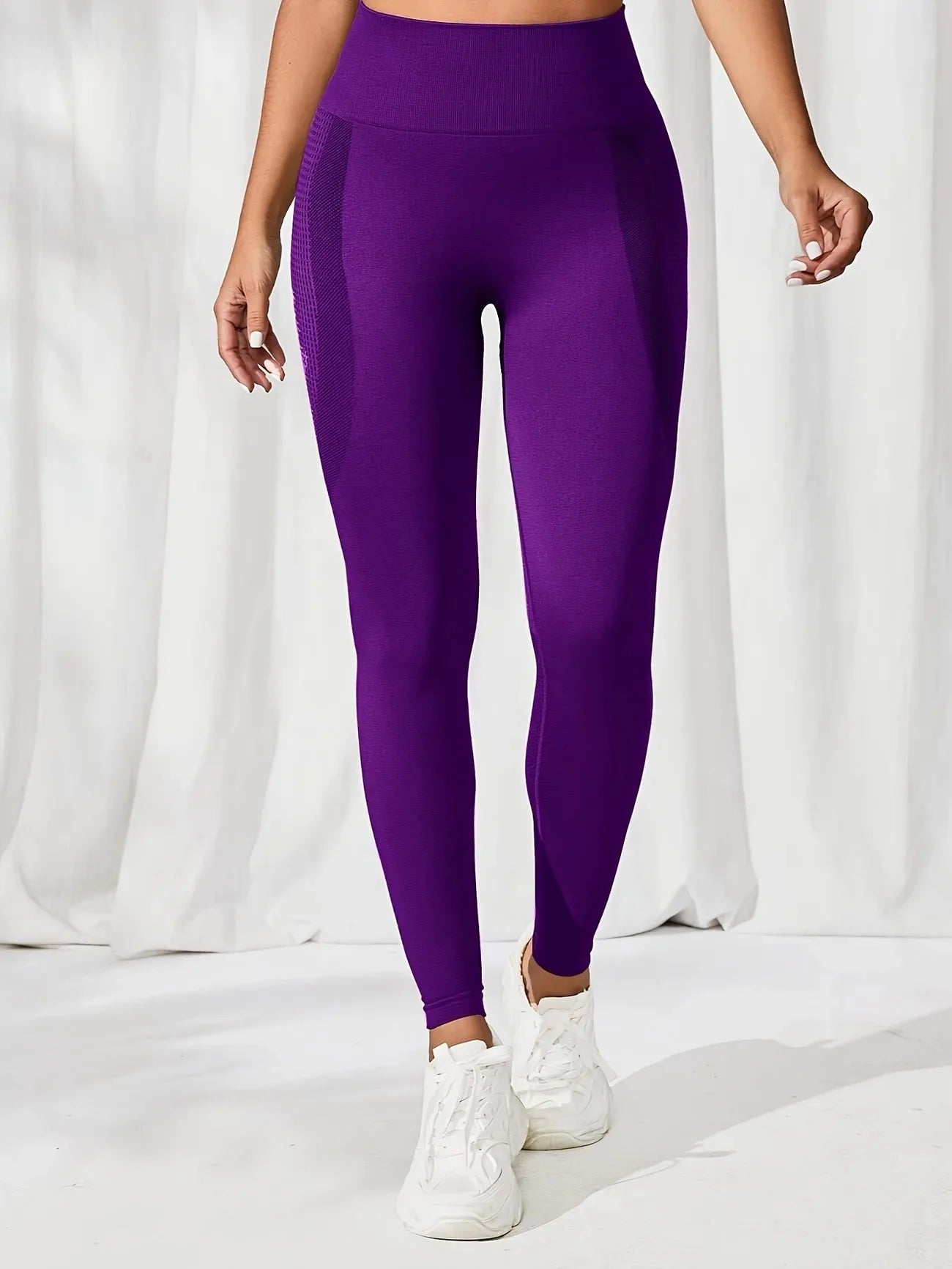 Atmungsaktive Yoga-Leggings mit hoher Taille für Damen, einfarbig, Bauchkontrolle, Sportbekleidung, bequeme Fitness-Studio-Strumpfhose, Activewear
